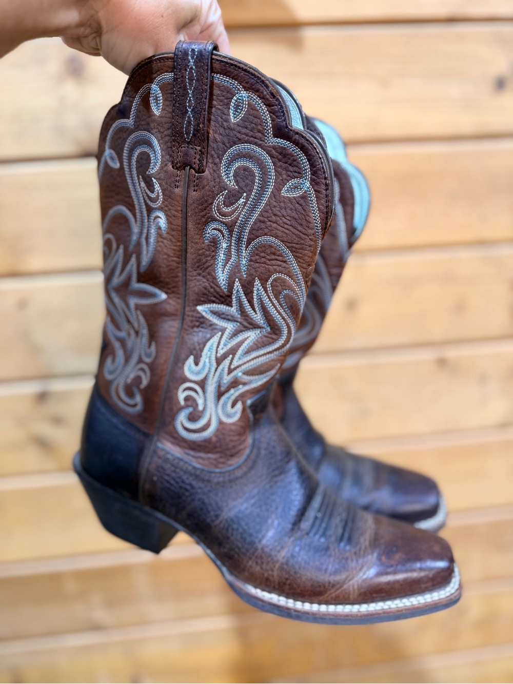 Ariat Legend 15823 Women’s 7B Brown Leather Embroidered Western Cowboy Boots